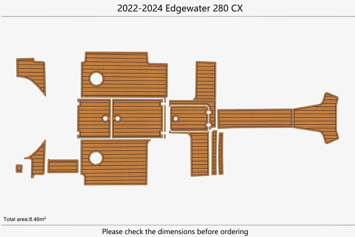 EVA Foam Teak Deck Floor Mat for Edgewater 28 CX (2024)