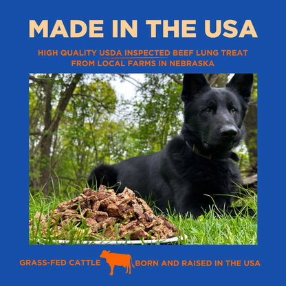 2.5 LB Beef Lung Dog Treats for Dogs - Single Ingredient, High Protein
