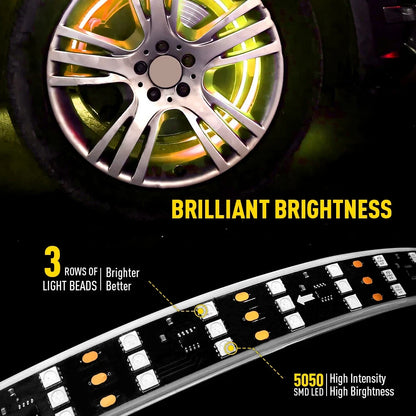 Set of 4 Multi-color RGB LED Wheel Rings for Car Truck