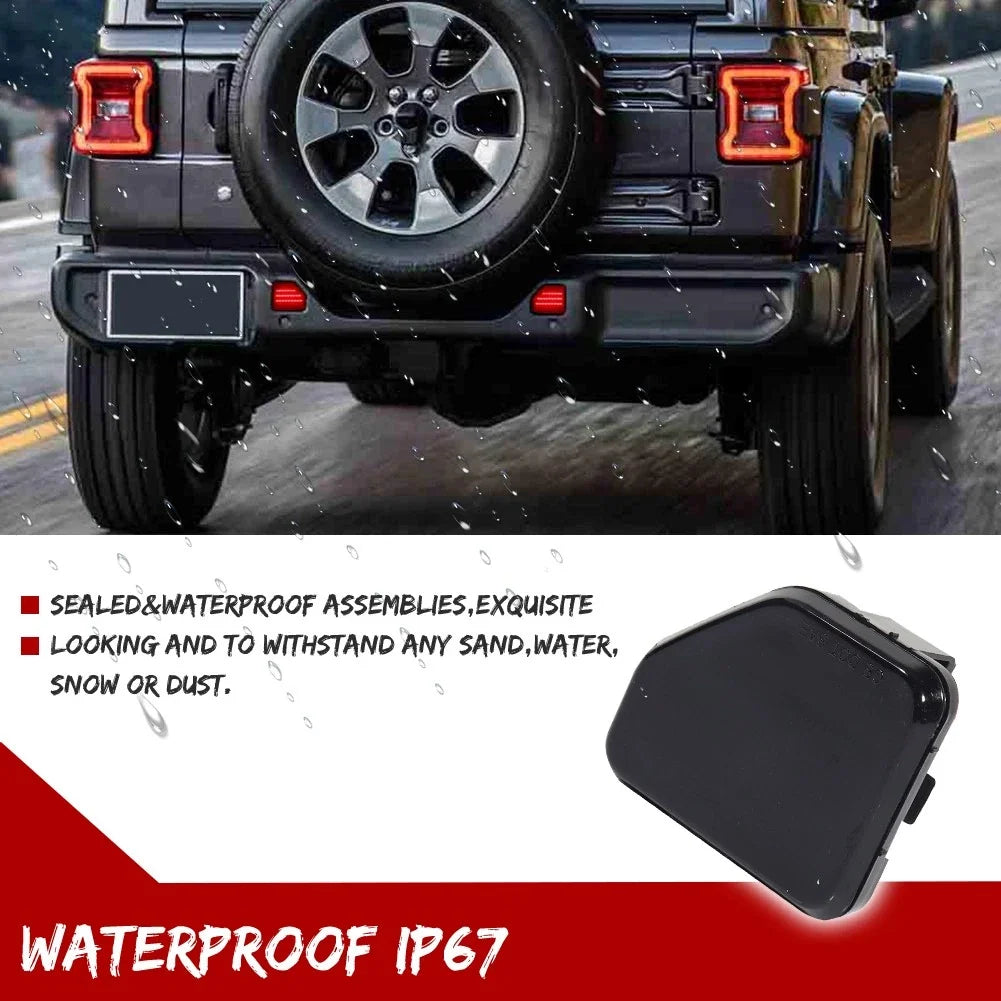 Smoked Lens Red LED Rear Bumper Reflector Light Kit for Jeep Wrangler JL (2018–2023)
