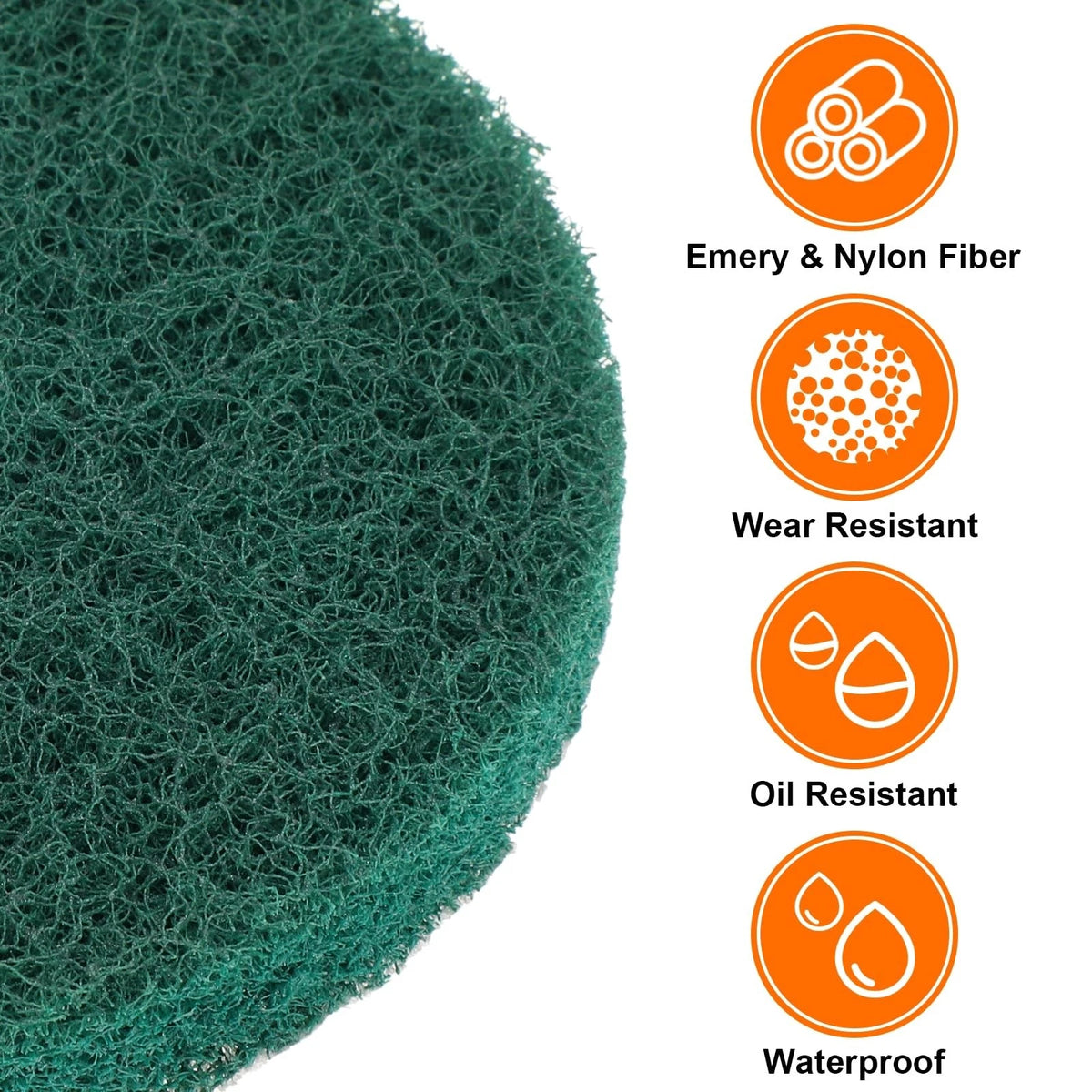 20pcs Scrubber Scouring Pads 5 Inch for Drill (180 Grit)
