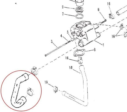 Coolant Hose for Mercruiser 7.4-8.2L (32-897181, 46828, 897181, 18-70934)