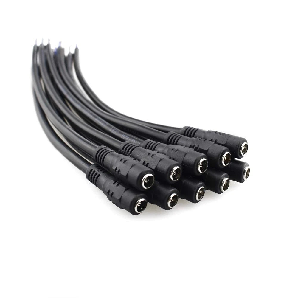 2X 18 AWG DC Power Pigtail Cable for Universal Use (10.5 inches, 2.1mm x 5.5mm)
