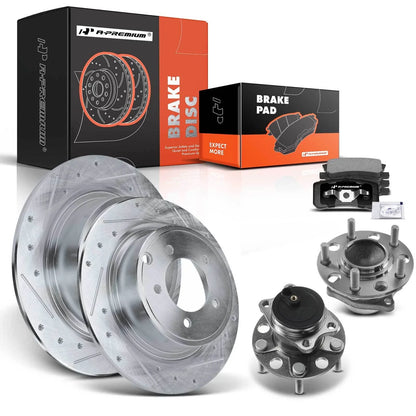 Rear Drilled Rotor & Pad Set for Dodge Jeep Chrysler 200 (2011–2014)