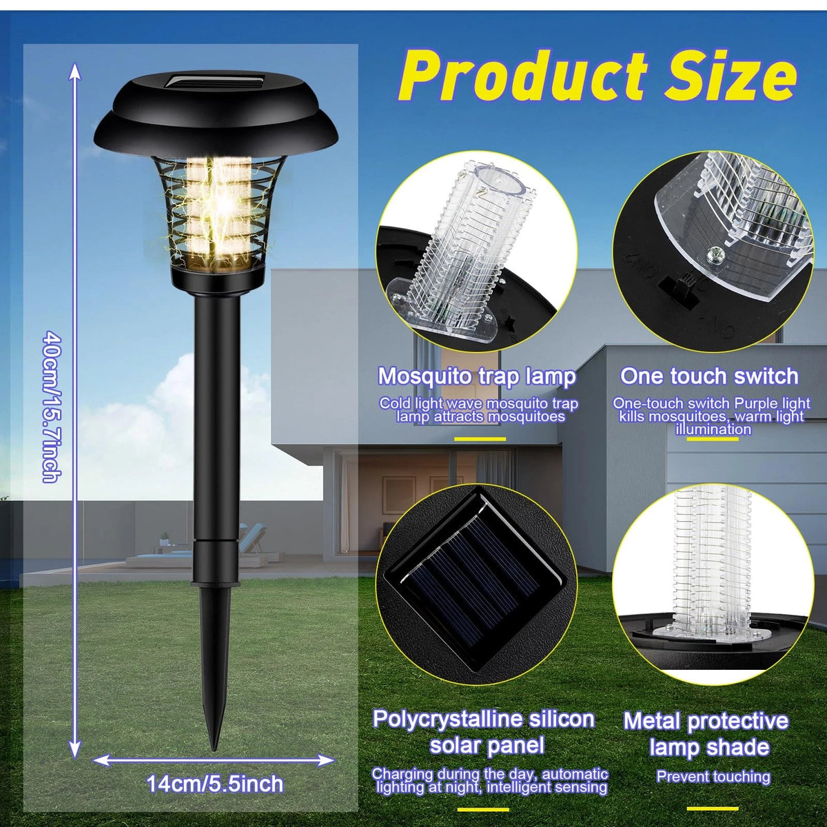 Set of 4 Black Plastic Exterior Lights for Automotive Use