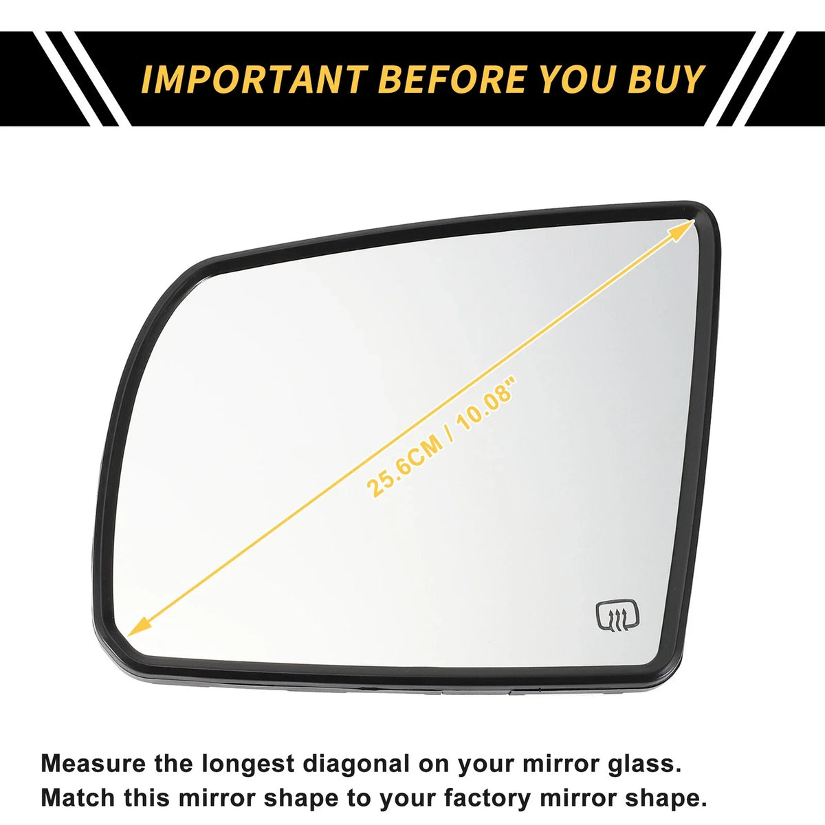 Heated Left Side Mirror Glass for Toyota Tundra (2007–2021) No. 879060C020