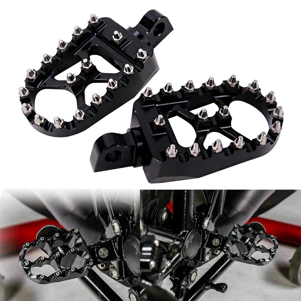 Wide MX Style Foot Pegs for Harley Dyna Sportster XL883 1200 (2004–2023)
