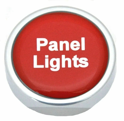 Panel Lights Knob for Peterbilt Kenworth (Chrome Red, Silver Letters) 96305