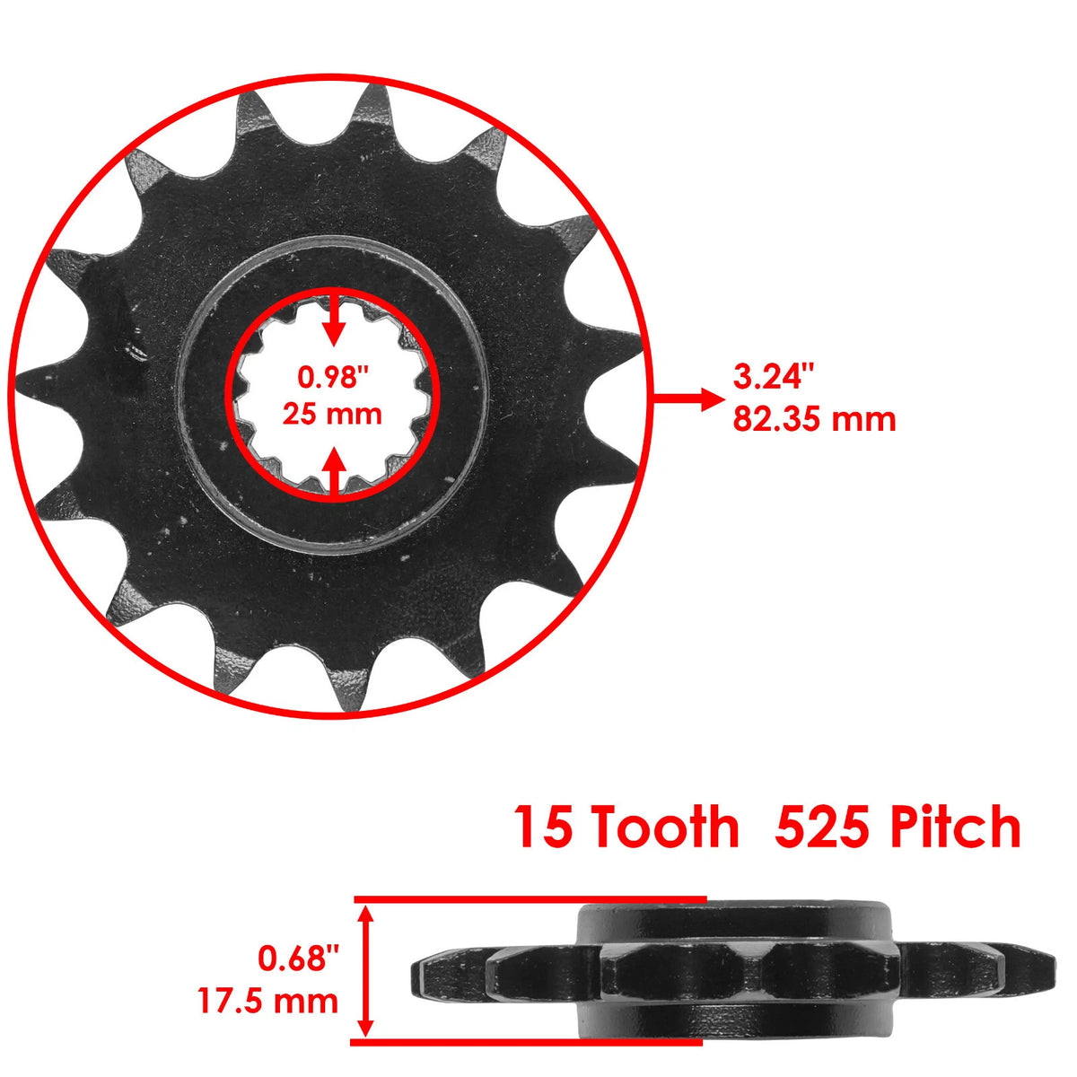 Black Drive Chain & Sprockets Kit for Honda CBF500/CBF500 ABS (2004–2008) EG1537FS205XO