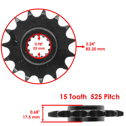 Black Drive Chain & Sprockets Kit for Honda CBF500/CBF500 ABS (2004–2008) EG1537FS205XO