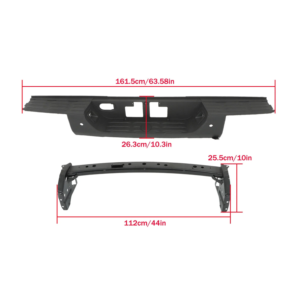 Rear Step Bumper Assembly for Toyota Tundra (2014–2017) - Steel Black