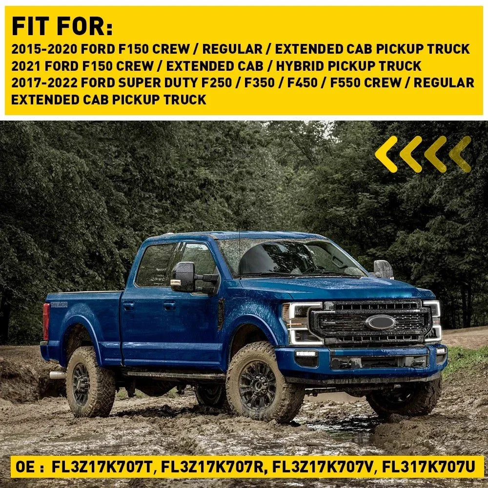 Upper+Lower Mirror Glass for Ford F-250 F-350 F-450 Super Duty (2008–2016)