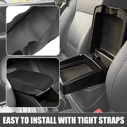 Center Console Armrest Cover for Dodge Charger (2008–2010) Black White Stitches