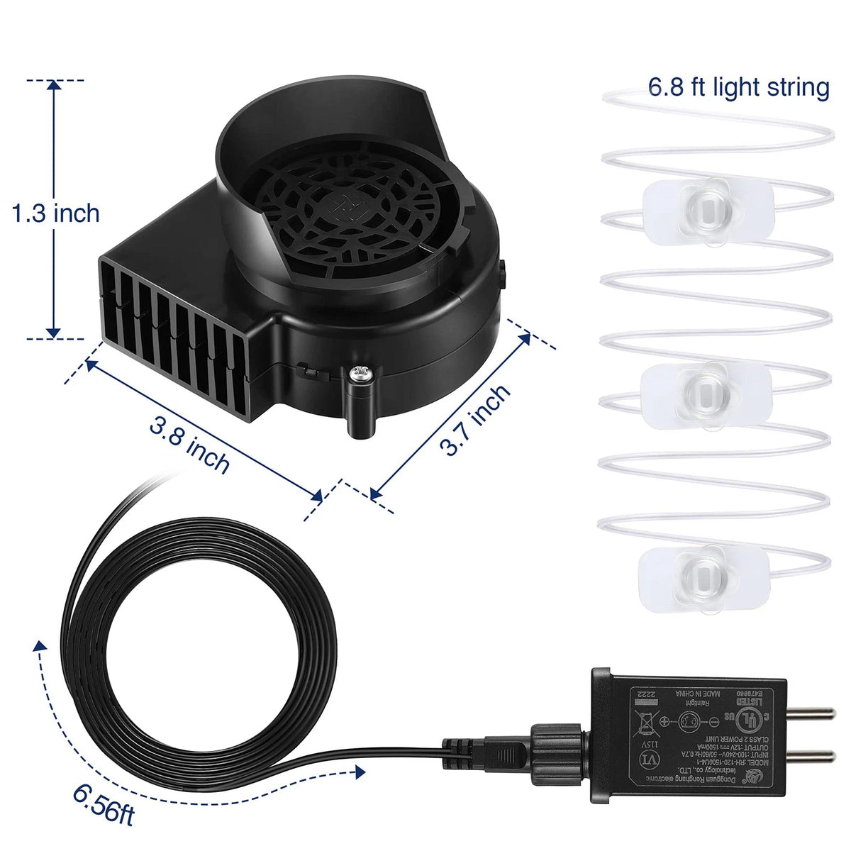 Set of 3 12V Fan Blower Motors with 3 LEDs for Yard Inflatable Decor