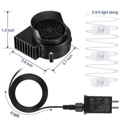 Set of 3 12V Fan Blower Motors with 3 LEDs for Yard Inflatable Decor