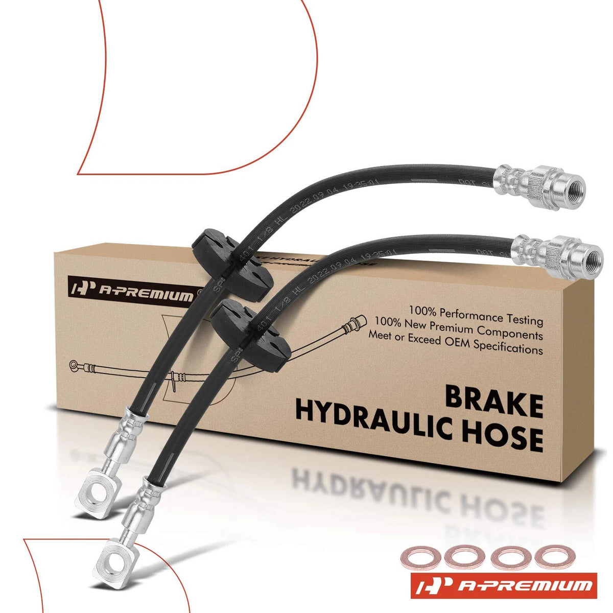 2X Rear Outer Brake Hydraulic Hose for Ford Transit-150 (2015–2021) CK4Z2282A, H622445, 2207153