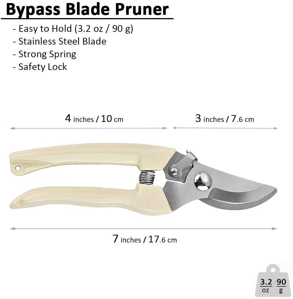 Garden Shears Set of 2 - Bypass Pruning & Straight Blade