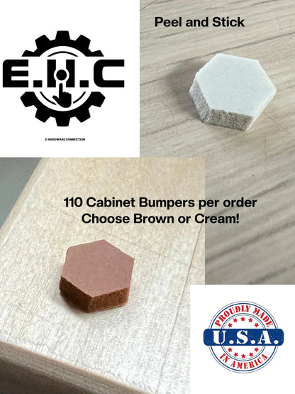 Set of 110 Soft Bumper Pads 3/8" Hexagon 1/8" Thick, Cream