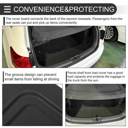 Rear Parcel Shelf Boot Load Cover for Ford Focus (2012–2018) Black