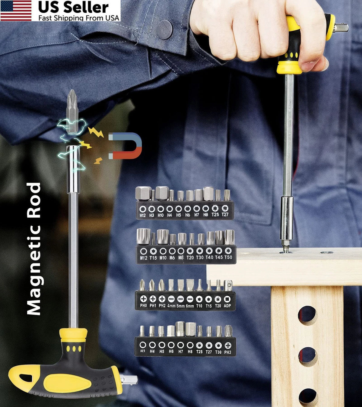 108-Piece Magnetic Screwdriver Set for Automotive Use