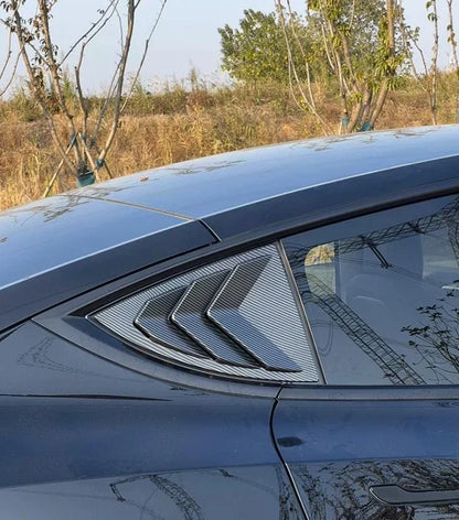 Rear Side Window Louver Shutter Cover CF Style for Tesla Model 3 (17–23)