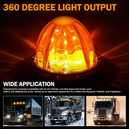 4X Amber/Clear LED Side Marker Lights for Truck Trailer