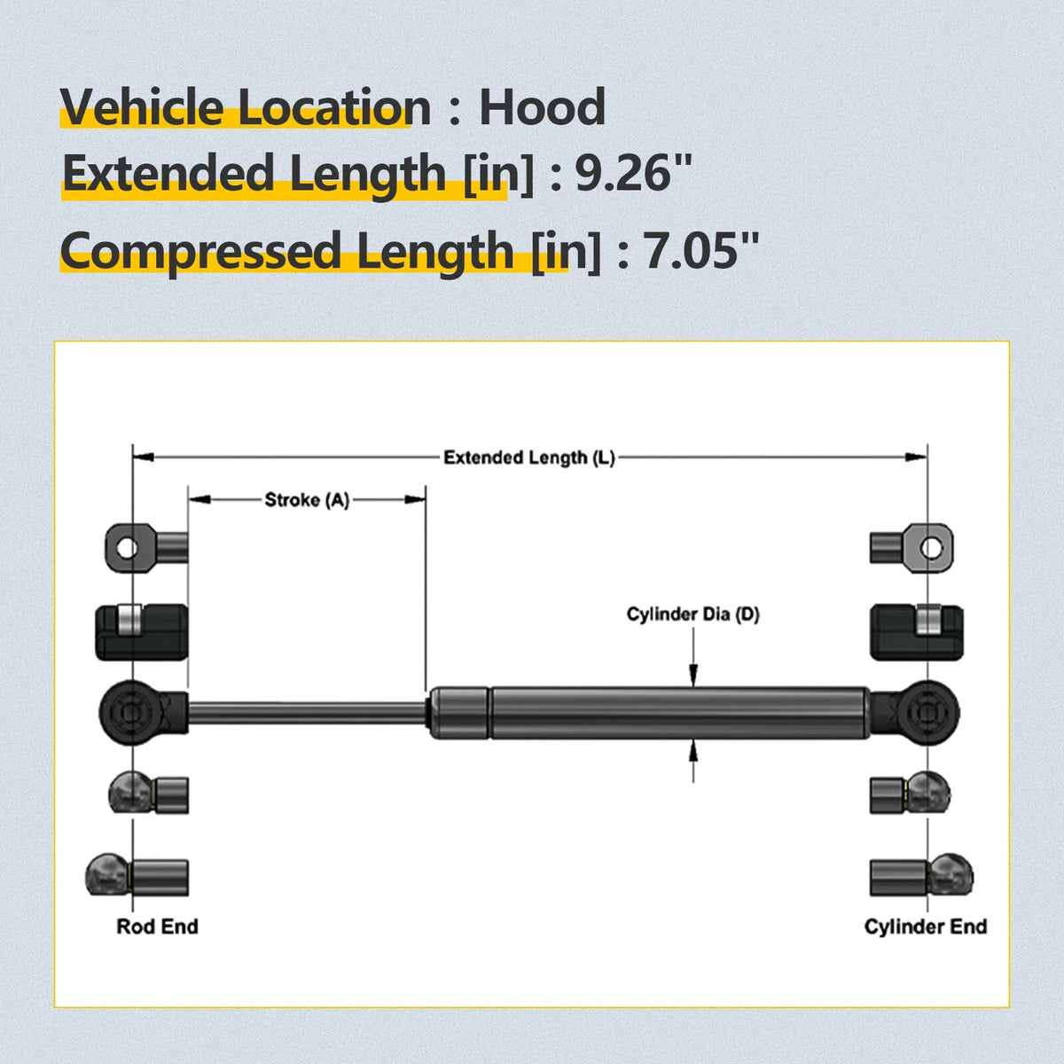 2X Front Hood Lift Supports for Benz ML320 ML430 ML350 ML500