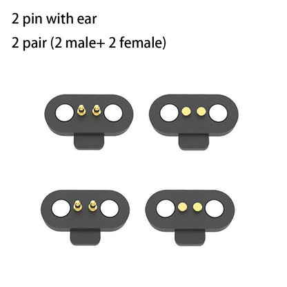 2X Waterproof Spring-Loaded Magnetic Pogo Pin Connector 2Pin Magnets