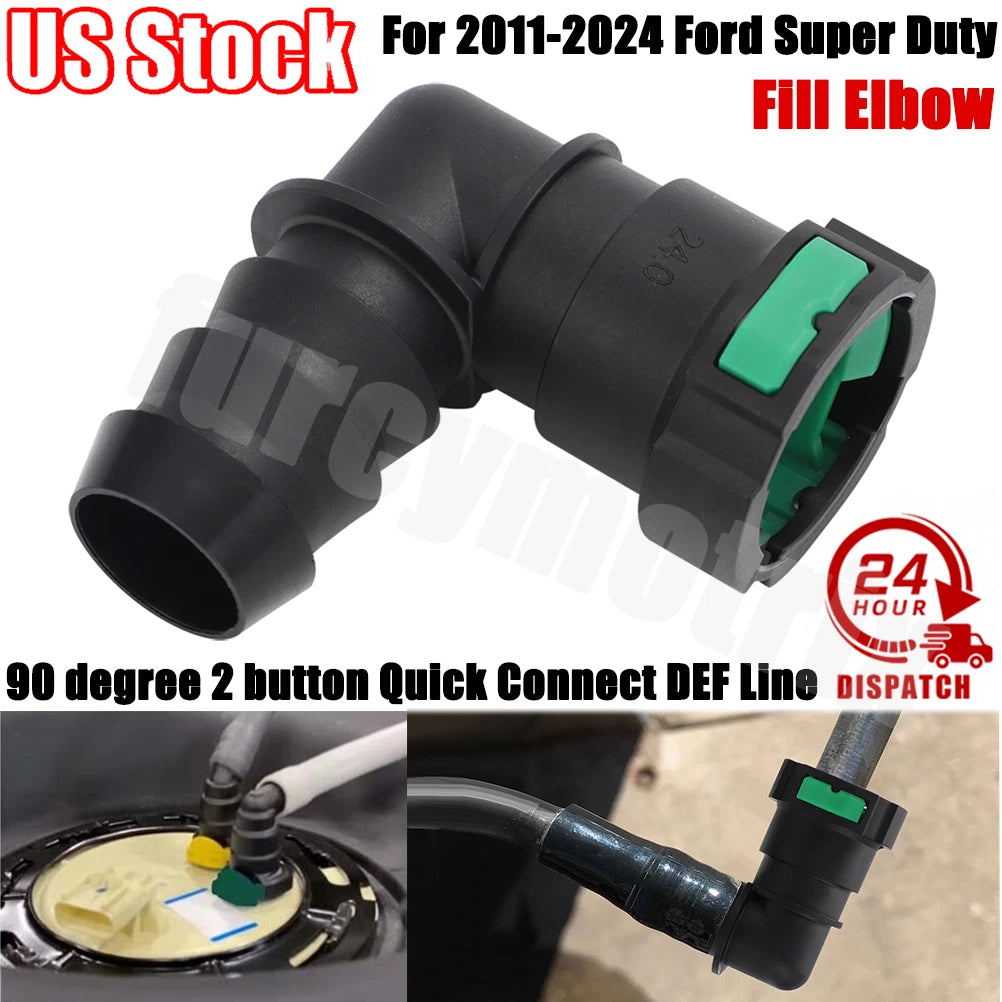 24mm 90 Deg Elbow Quick DEF Tank Connector Fitting for Ford 11-24