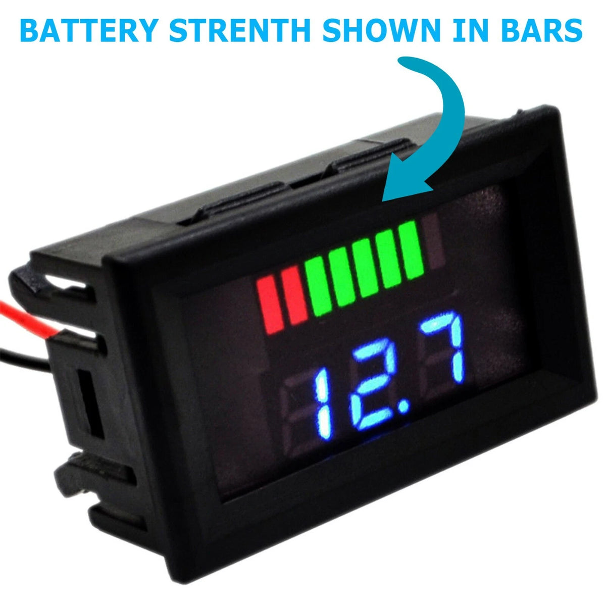 2X LED Digital Voltmeter for Car Marine (12V-60V) Battery Gauge