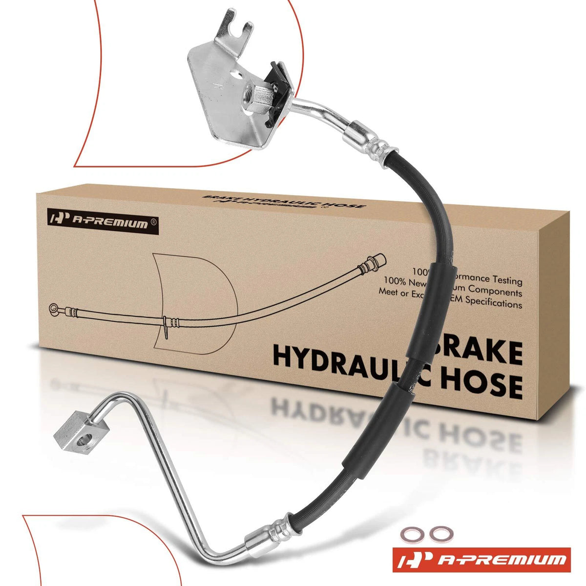 Front Right Brake Hydraulic Hose for Ford Five Hundred (2005–2007) 6F9Z2078B, 2204655