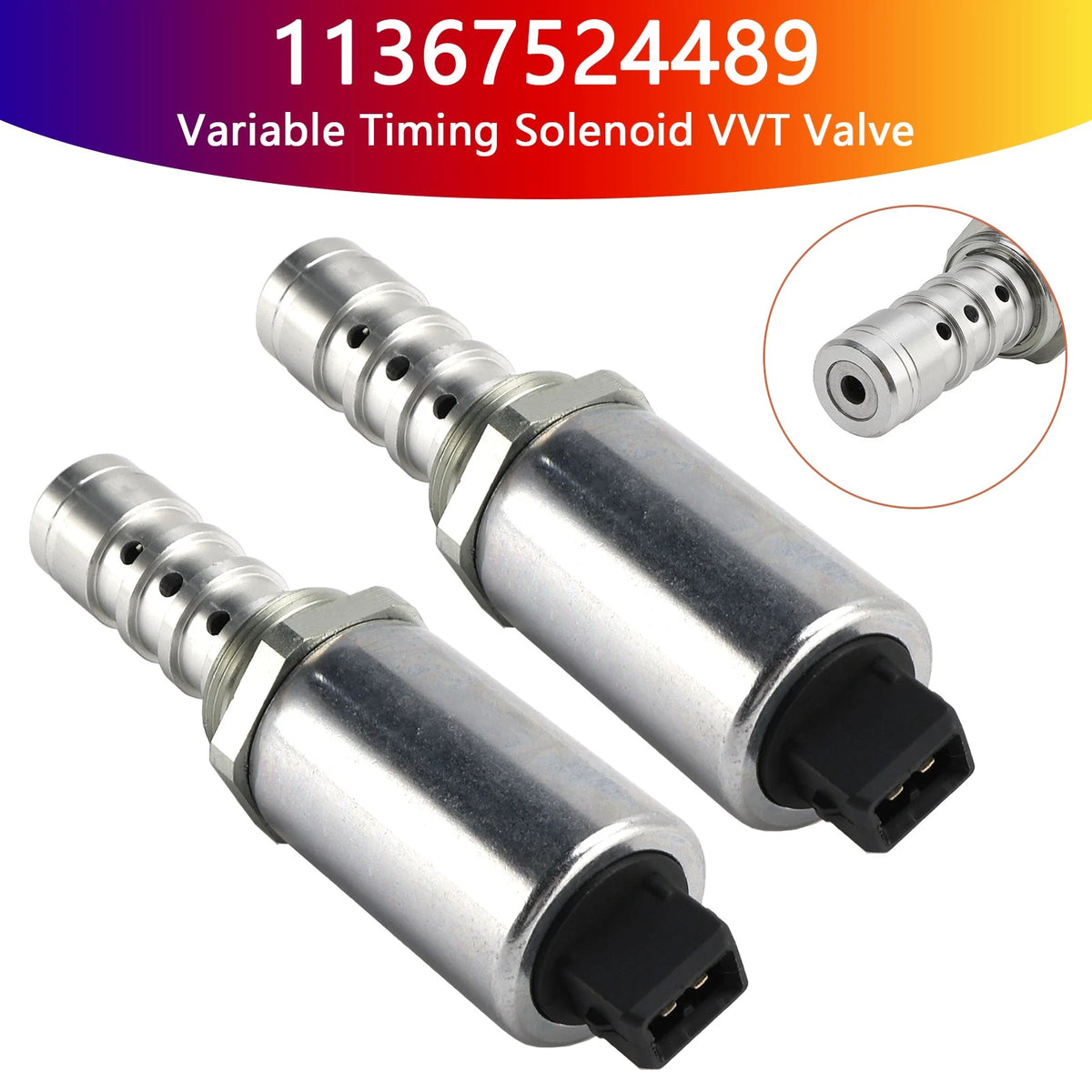 2X Variable Timing Solenoid VVT Valve 11367524489 for BMW 540i 740i X5 (1997–2003)