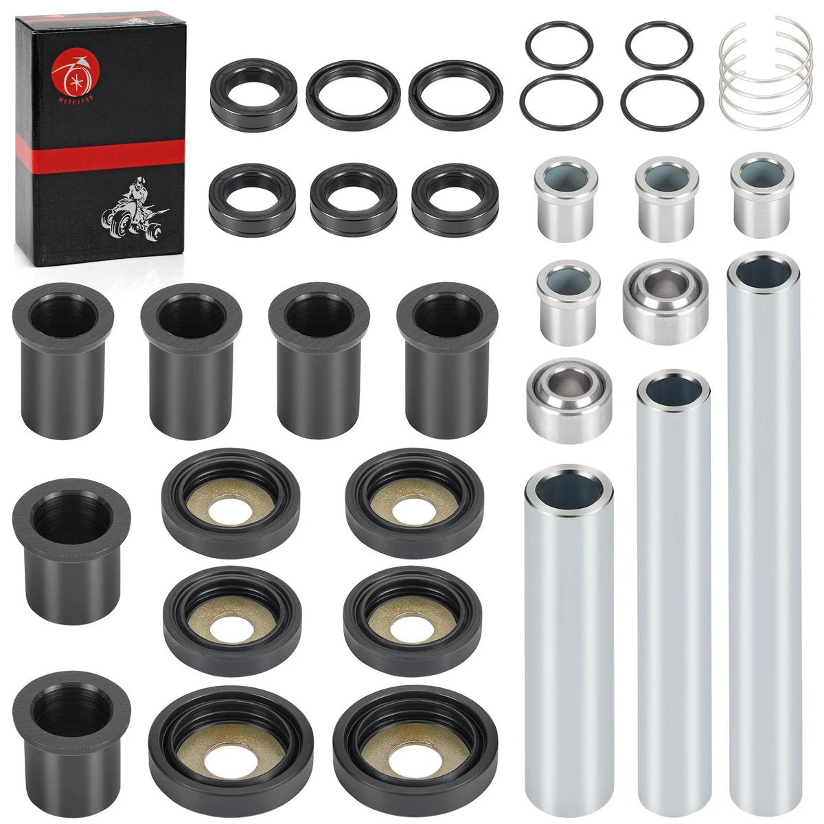 Rear Upper Lower A-arm Bushing Shaft Kit for Honda Rincon 650 680 (2003–2014)