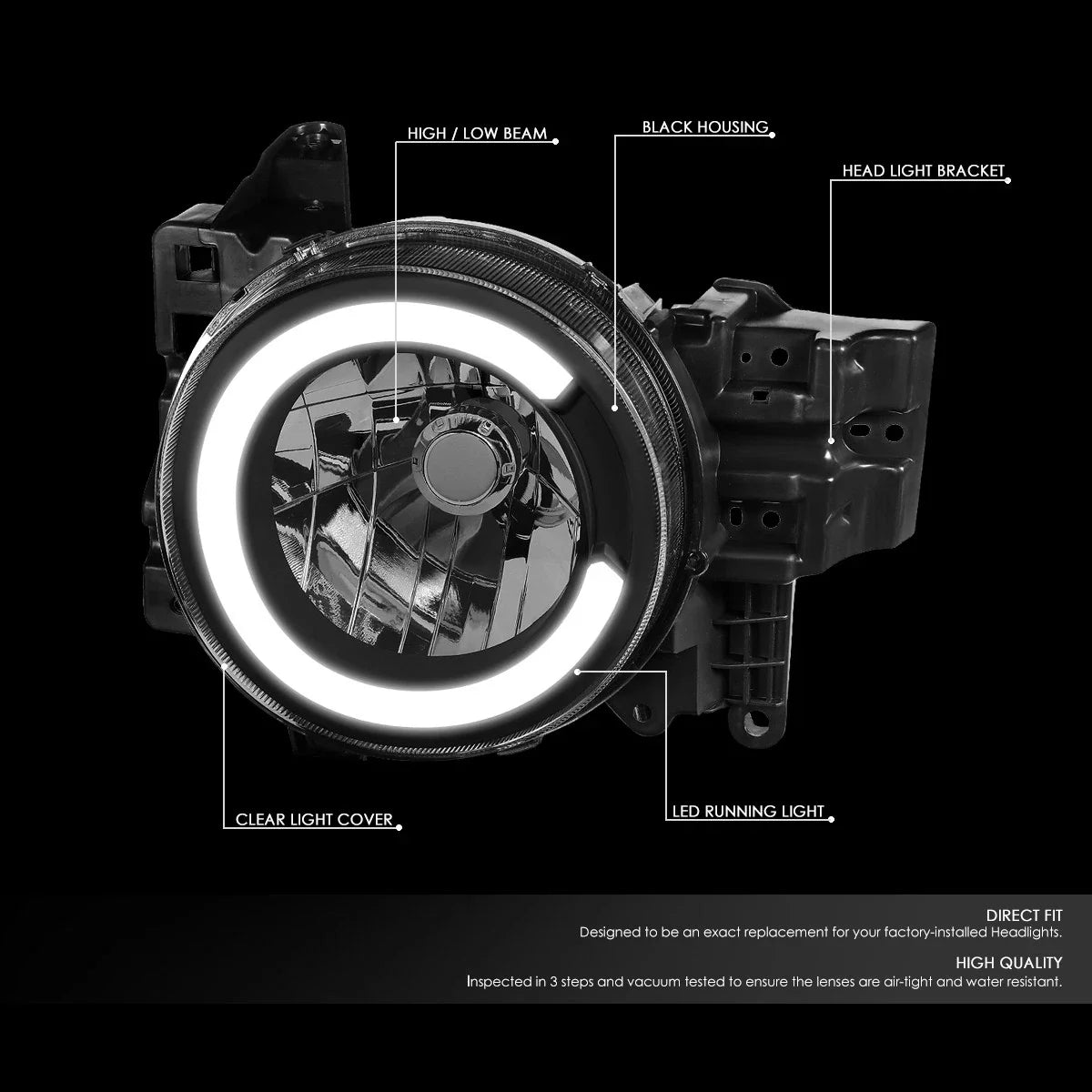 LED DRL Tube Headlight for Toyota FJ Cruiser (2007–2014)