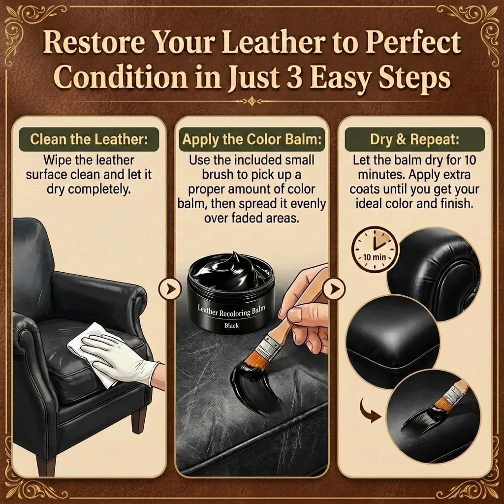 Leather Recoloring Balm for Faded Leather & Vinyl (Restores Color)