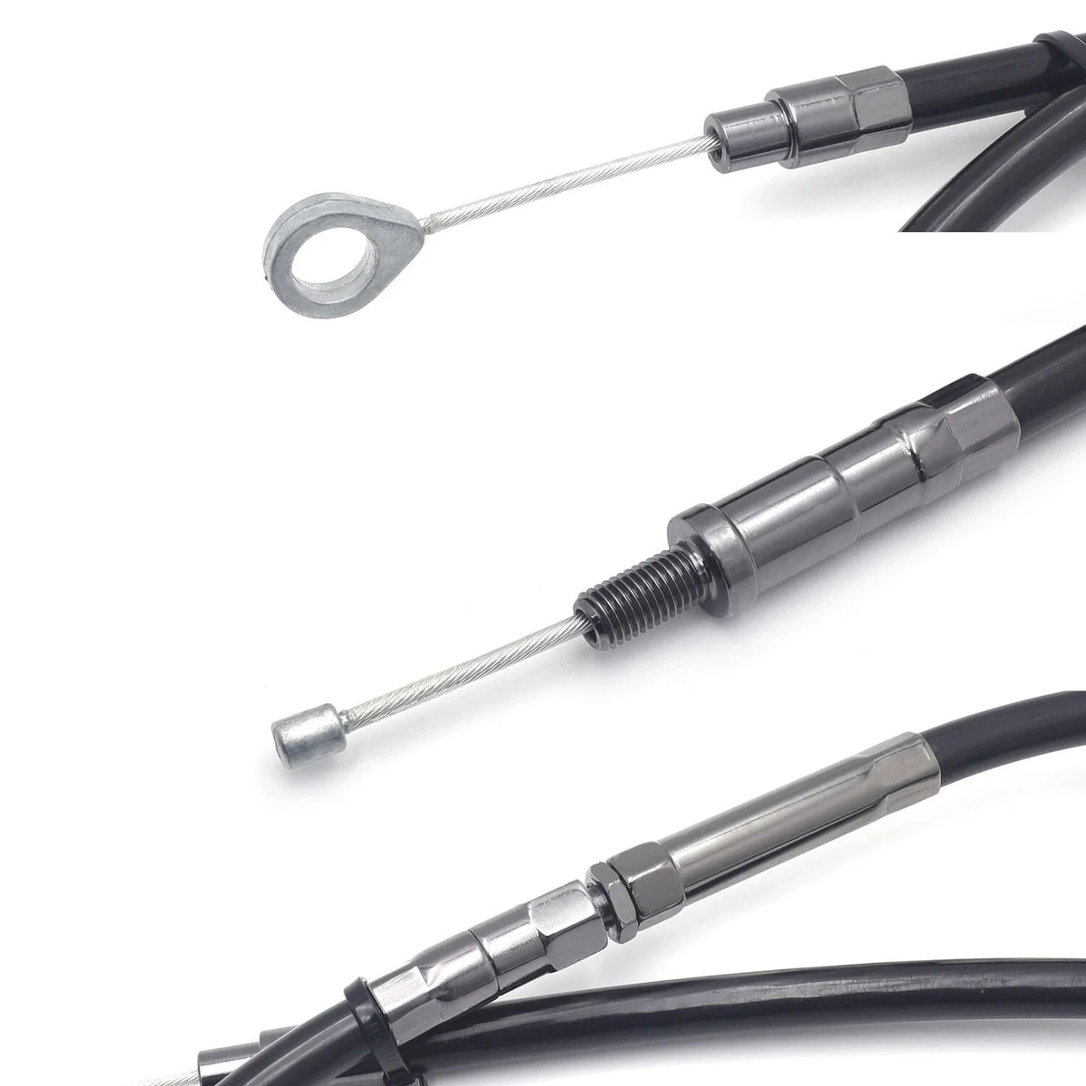 Clutch Cable for Harley Twin Cam Touring Softail D (2007–2016) +10" Black Vinyl Coated