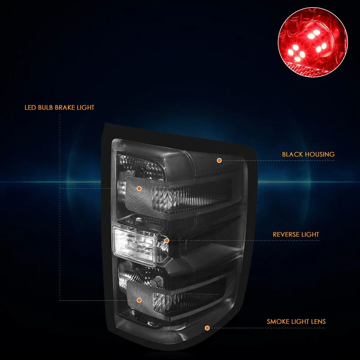 Smoked Lens Brake Lights for Silverado/Sierra (2014–2019)
