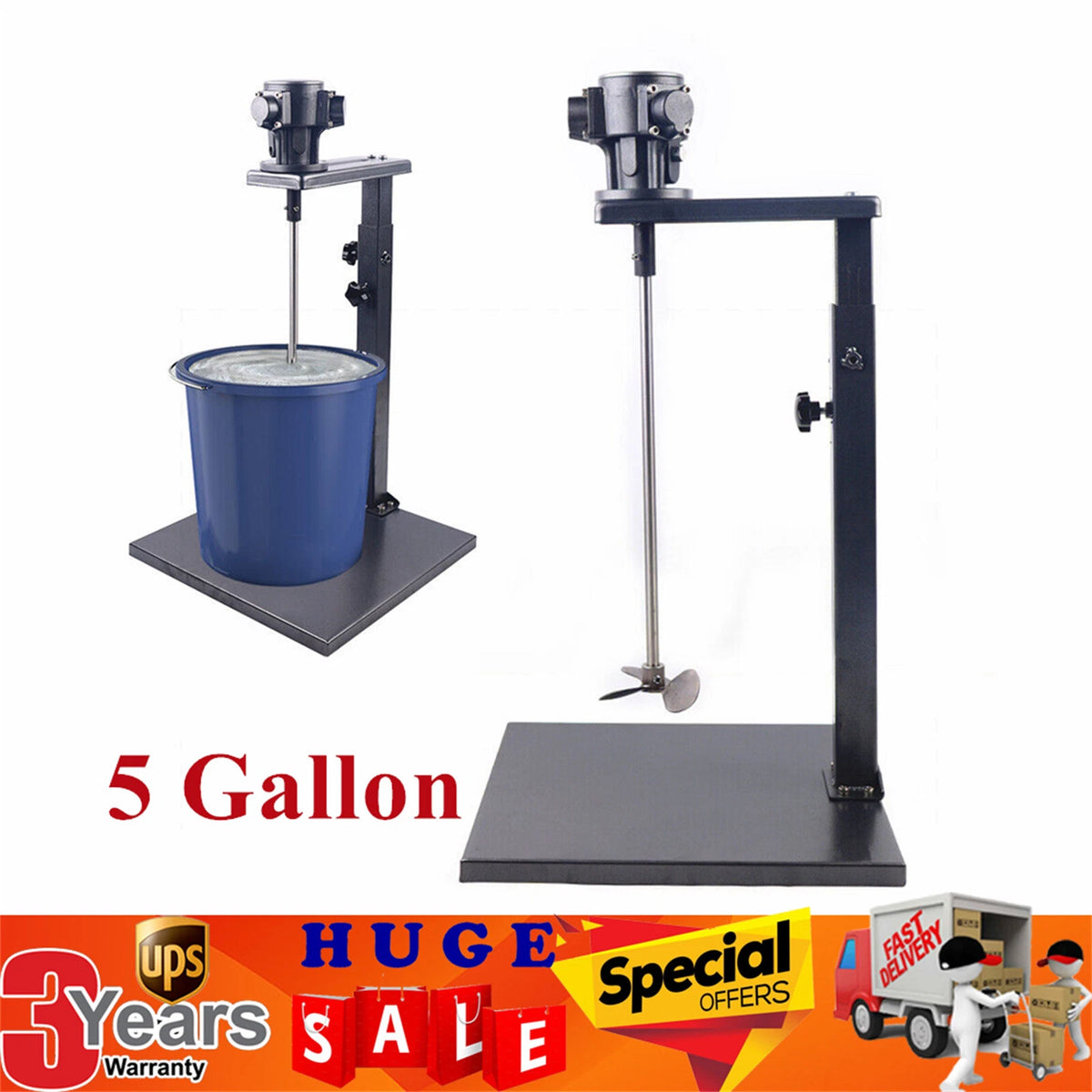5 Gallon Pneumatic Paint Mixer for Air Agitator Blender Mixing Tool