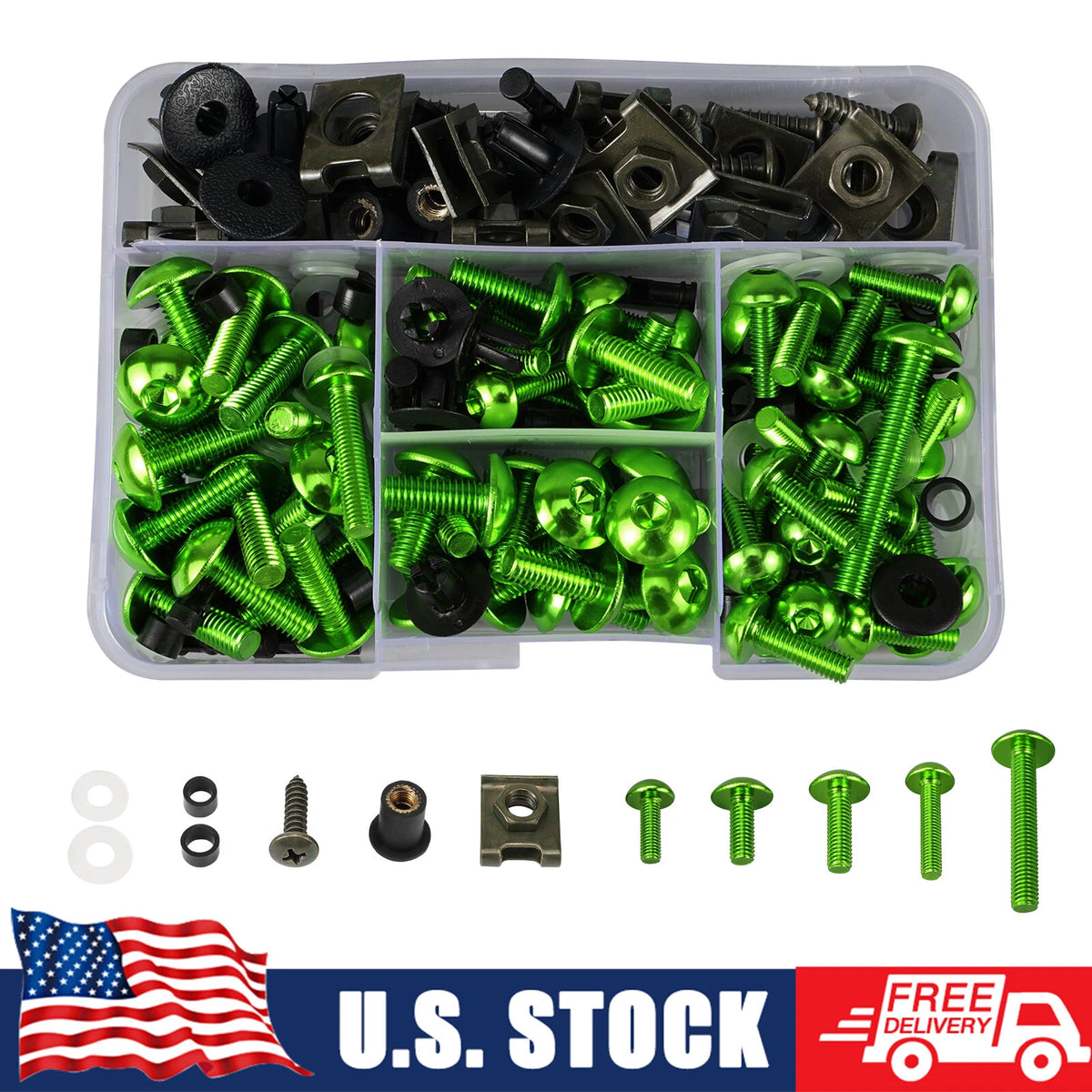 177PCS Fairing Bolts Kit for Kawasaki Ninja 300/400/500/650 (2013–2023)