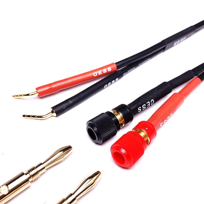 CNCESS CESS-087 Pin Screw Type Banana Plugs to Female 4mm Jack Red