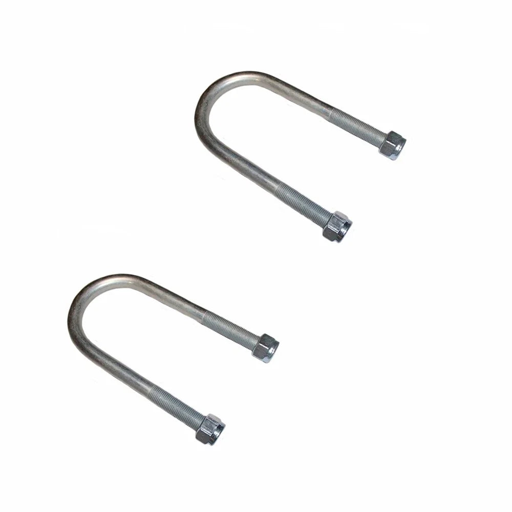 2X 6" Long 1/2" Diameter U-Bolts and Nuts for Trailers (Fits 2-3/8" Axles)