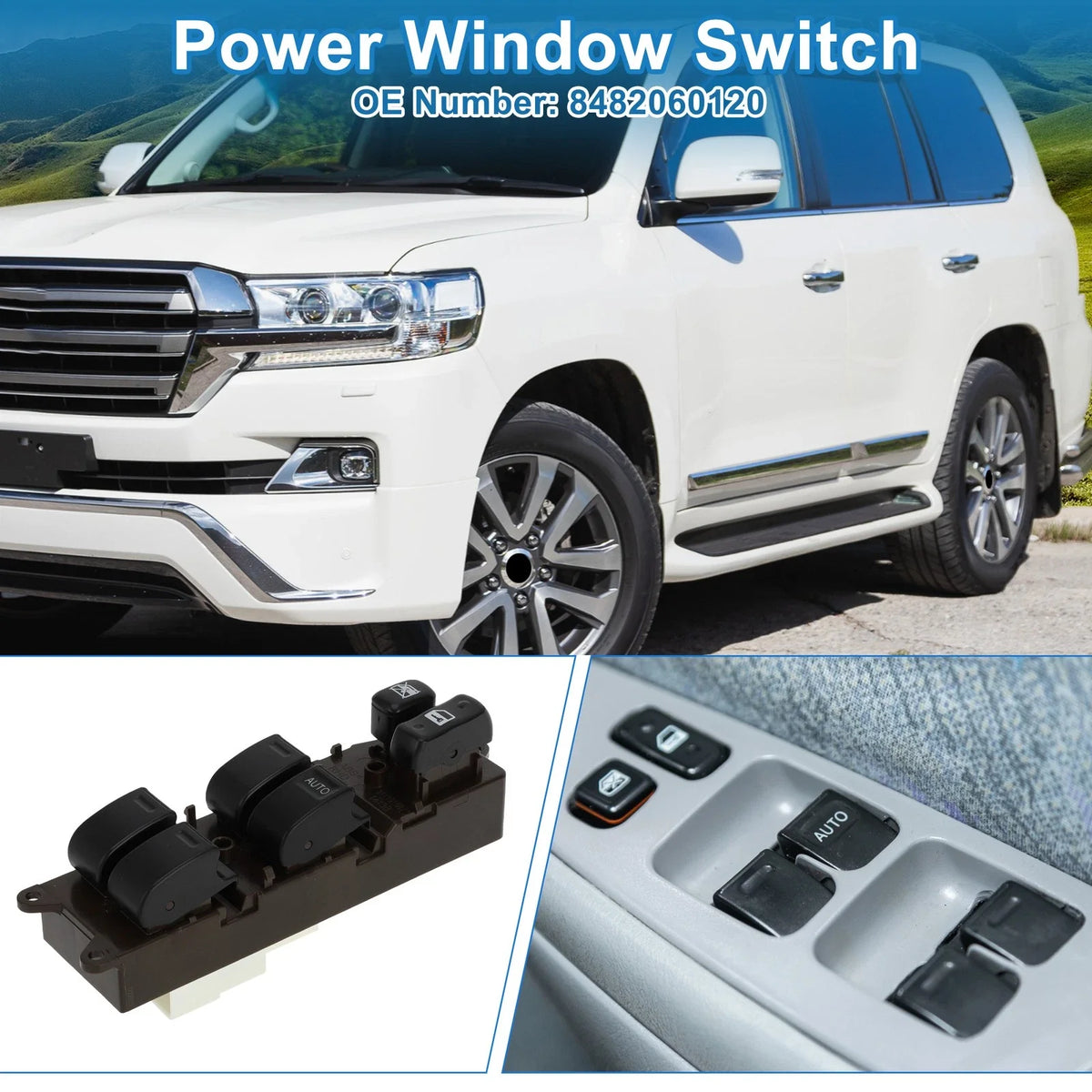 Front Right Power Window Switch for Toyota Land Cruiser (1997–2002) No. 8482060120