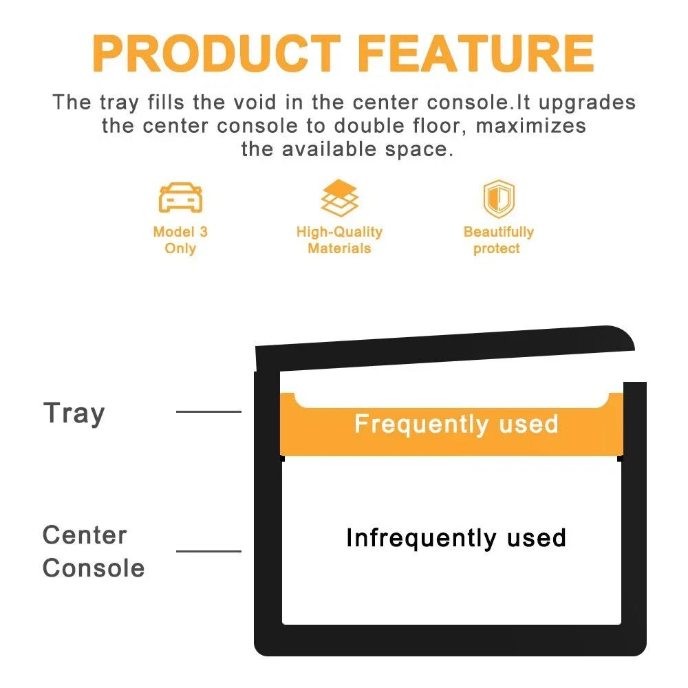 Center Console Organizer for Toyota Tacoma (2016–2019) ABS
