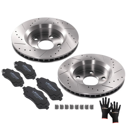Front Brake Rotors + Brake Pads for Jeep Wrangler JK (2007–2018)
