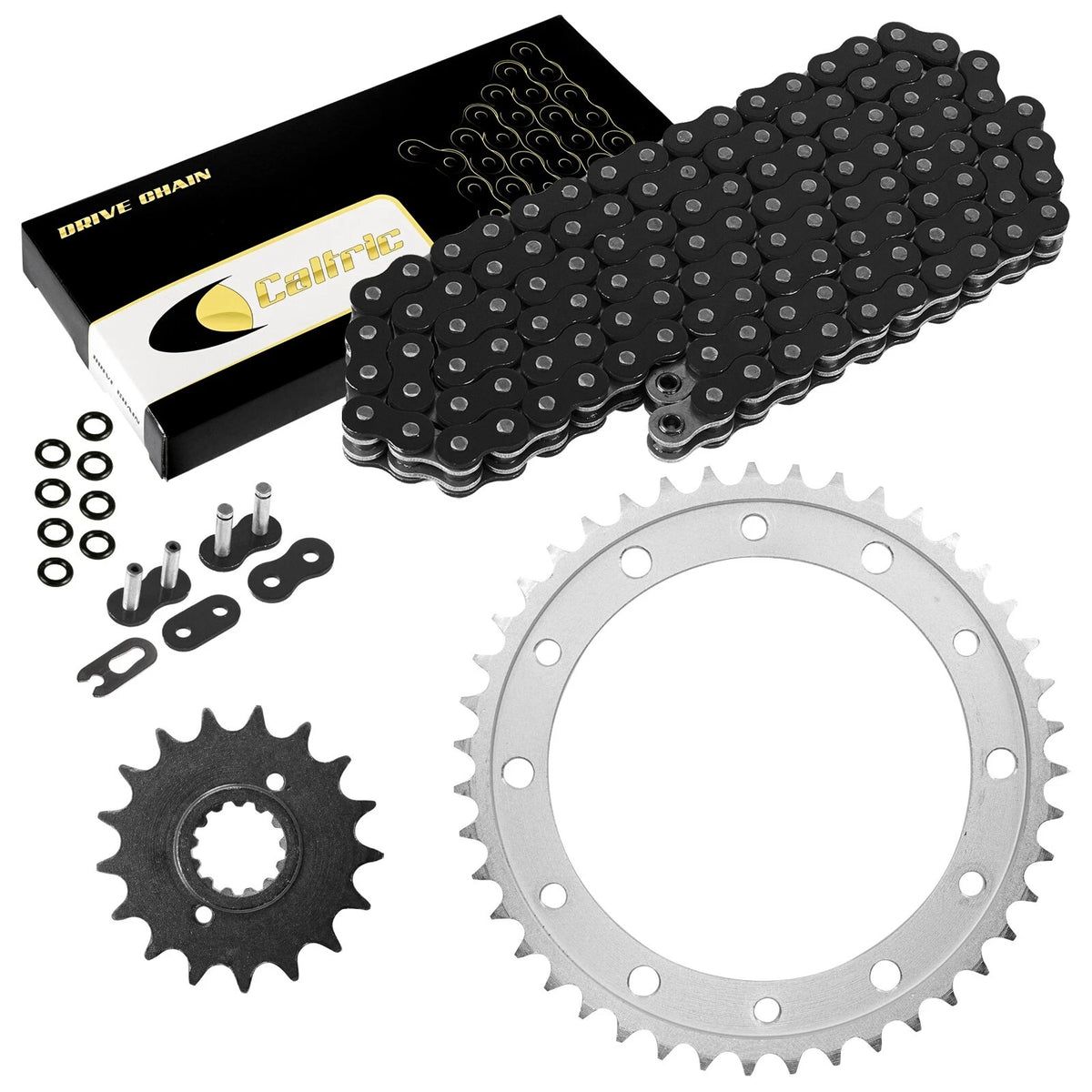 Black O-Ring Drive Chain & Sprockets Kit for Honda VFR800F VF1000F VF1000R (EG1504FS107XO)