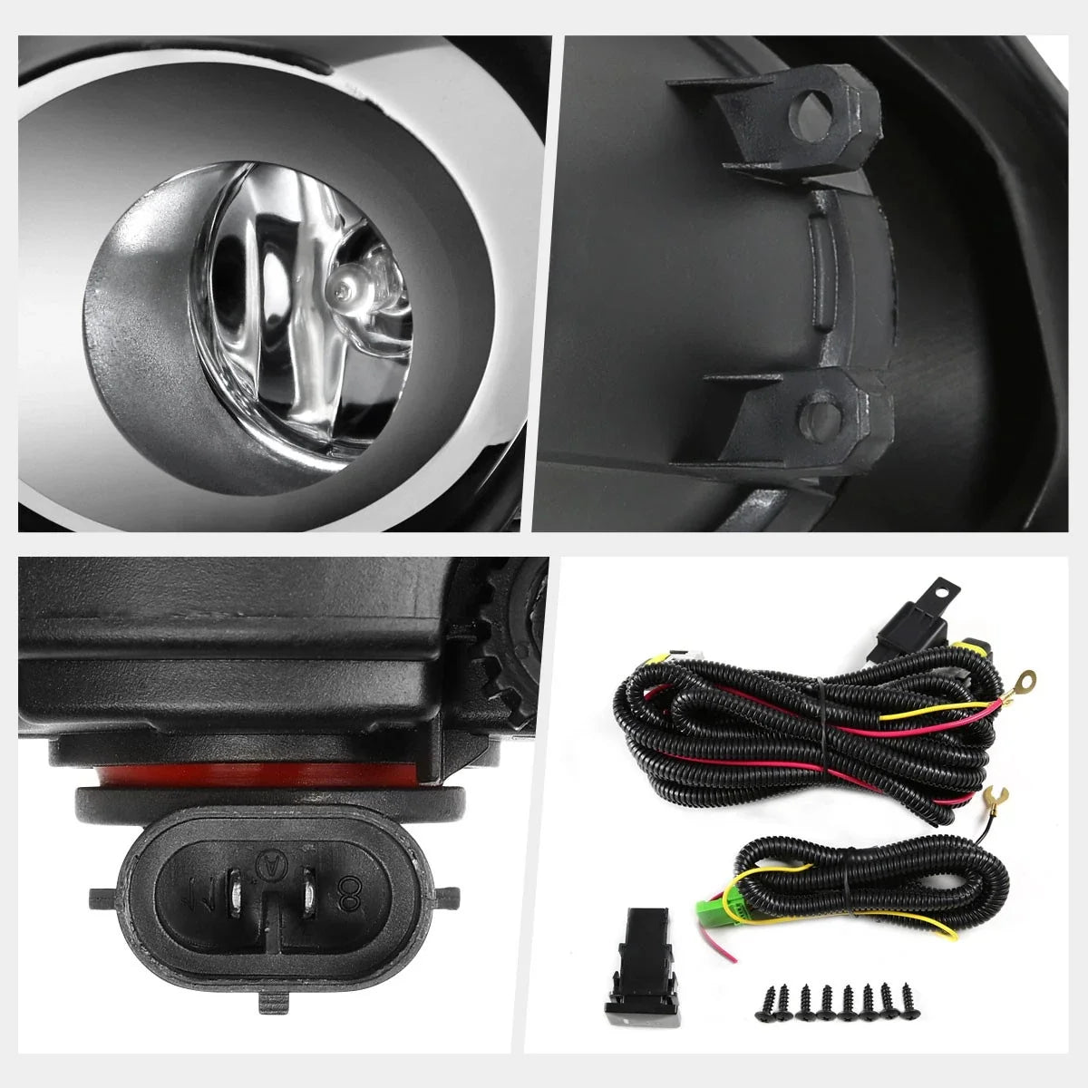 Clear Lens Fog Lights Set for Toyota Corolla (2011–2013) + Switch + Bezel