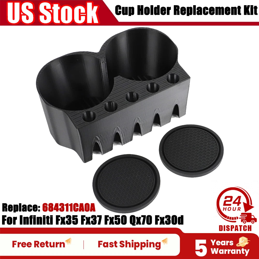 Cup Holder Replacement Kit for Infiniti FX35 FX37 FX50 QX70 (2003–2017) 684311CA0A