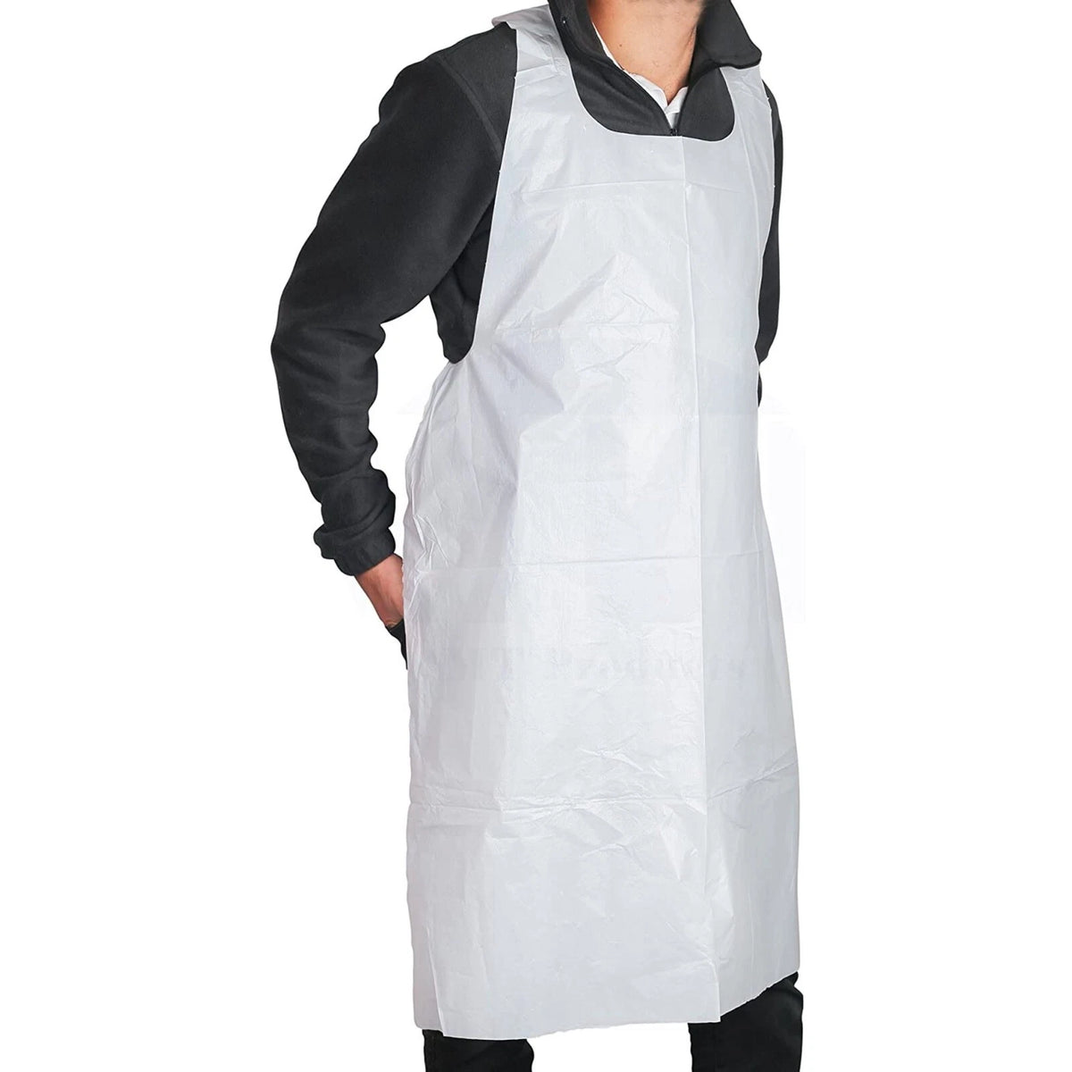 Pack of 500 Disposable Heavy Weight Plastic Aprons 46" x 28"