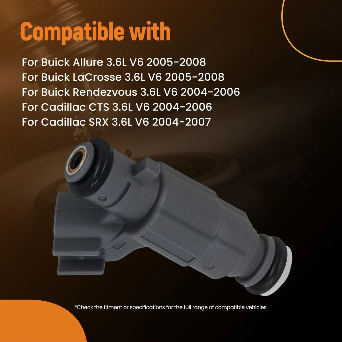 6 Gas Fuel Injectors for Buick Allure/LaCrosse 3.6L (2005–2008) 0280156300