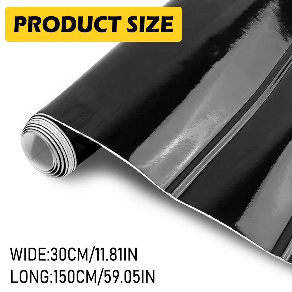 Black Gloss Vinyl Wrap for Cars (Self Adhesive, Air Bubble Free)